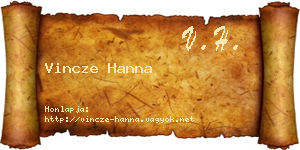 Vincze Hanna névjegykártya